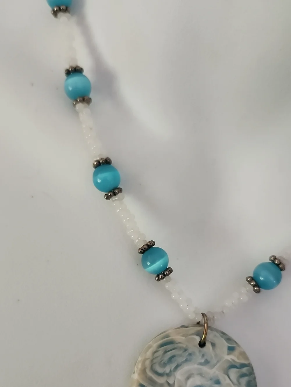 Handcrafted Turquoise Floral Pendant Necklace